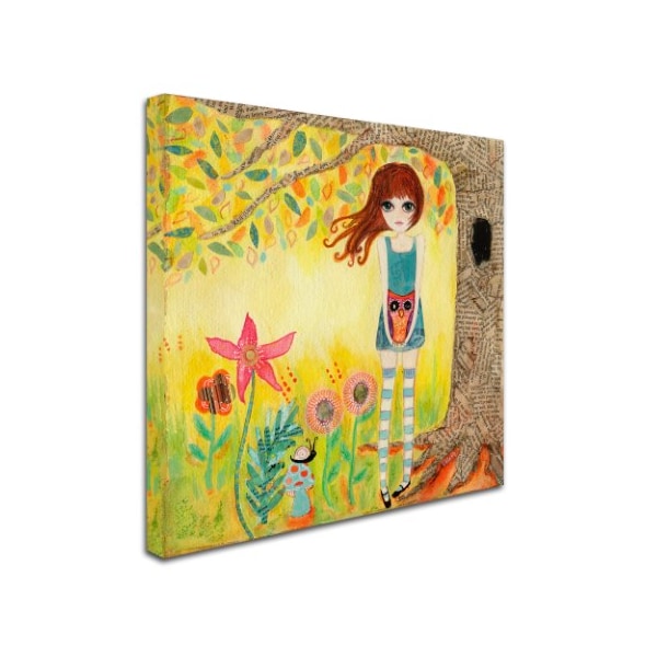 Wyanne 'Big Eyed Girl Finders Keepers' Canvas Art,35x35